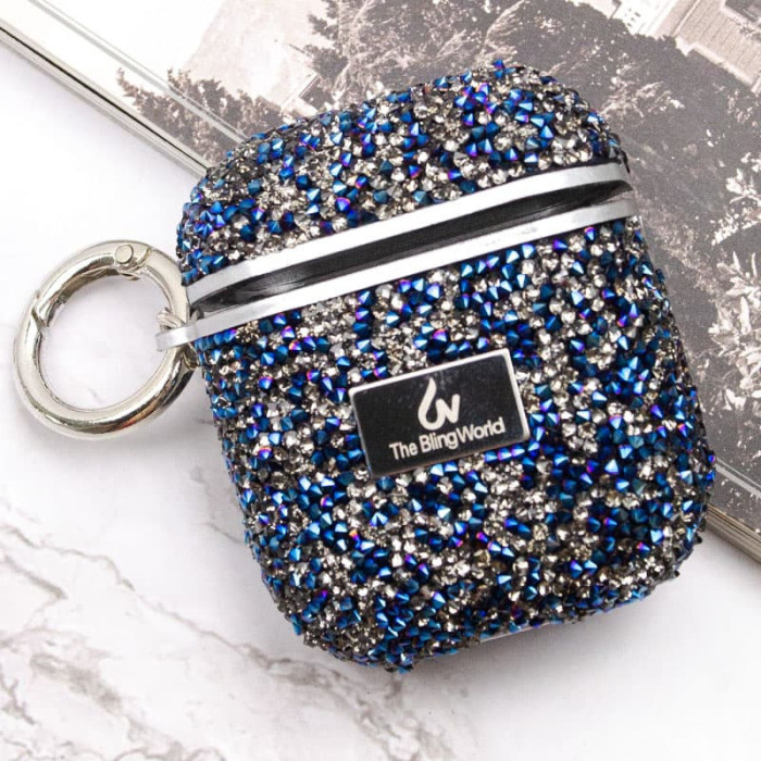 TPU чохол Bling World Rock Diamond для навушників AirPods 1/2 Синій  (ITS-L-00000057525_5)