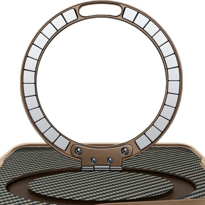 TPU+PC чохол Metal Buttons with MagSafe Carbon Ring для Apple iPhone 15 Pro Max Золотий