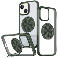 TPU+PC чохол Metal Ring with MagSafe для Apple iPhone 15  Зелений  (ITS-L-00000073475_1)