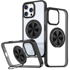 TPU+PC чохол Metal Ring з Magnetic Fit для Apple iPhone 16 Pro Max (6.9') Чорний