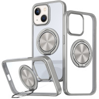 TPU+PC чохол Metal Ring with MagSafe для Apple iPhone 15  Сірий  (ITS-L-00000073475_5)