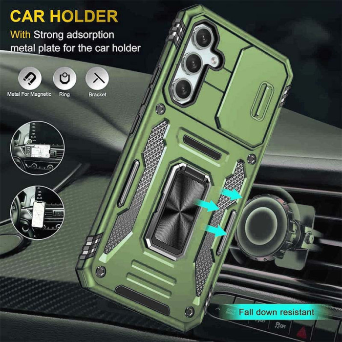 Ударостійкий чохол Camshield Army Ring для Samsung Galaxy S23 Оливковий/Army Green