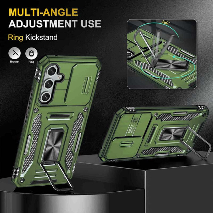 Ударостійкий чохол Camshield Army Ring для Samsung Galaxy S23 Оливковий/Army Green