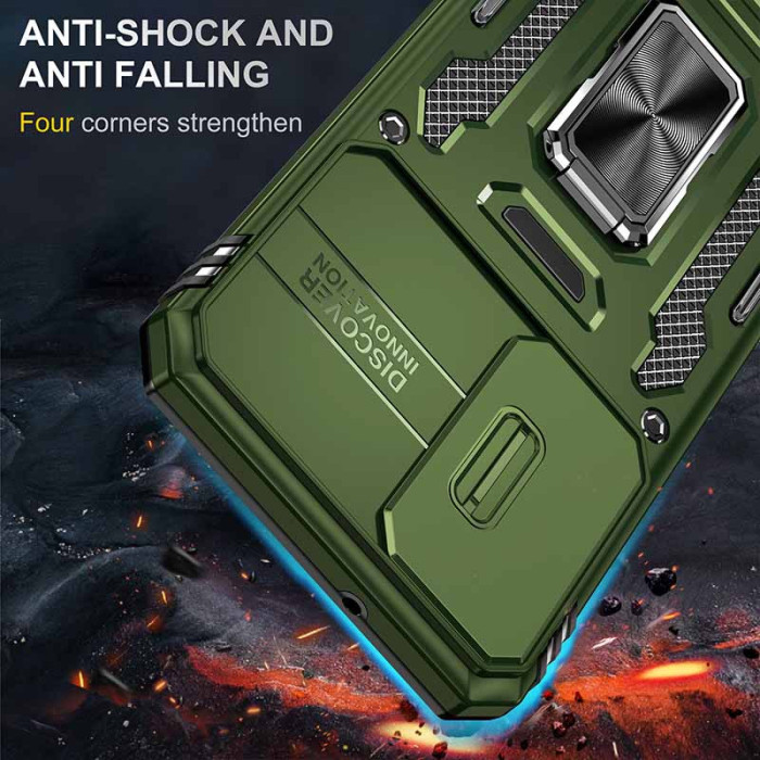 Ударостійкий чохол Camshield Army Ring для Samsung Galaxy S23 Оливковий/Army Green