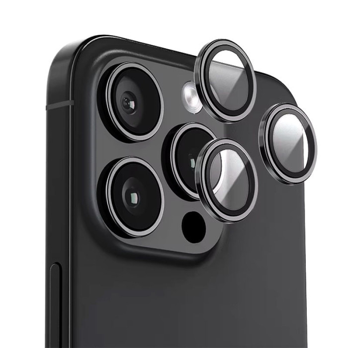 Захисне скло BlueO Metal на камеру для Apple iPhone 16 Pro/16 Pro Max/15 Pro/15 Pro Max Чорний/Black