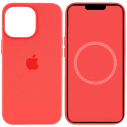 Чохол Silicone case (AAA) with Magsafe and Animation для Apple iPhone 15 Pro Max Червоний/Guava  (ITS-L-00000067534_3)