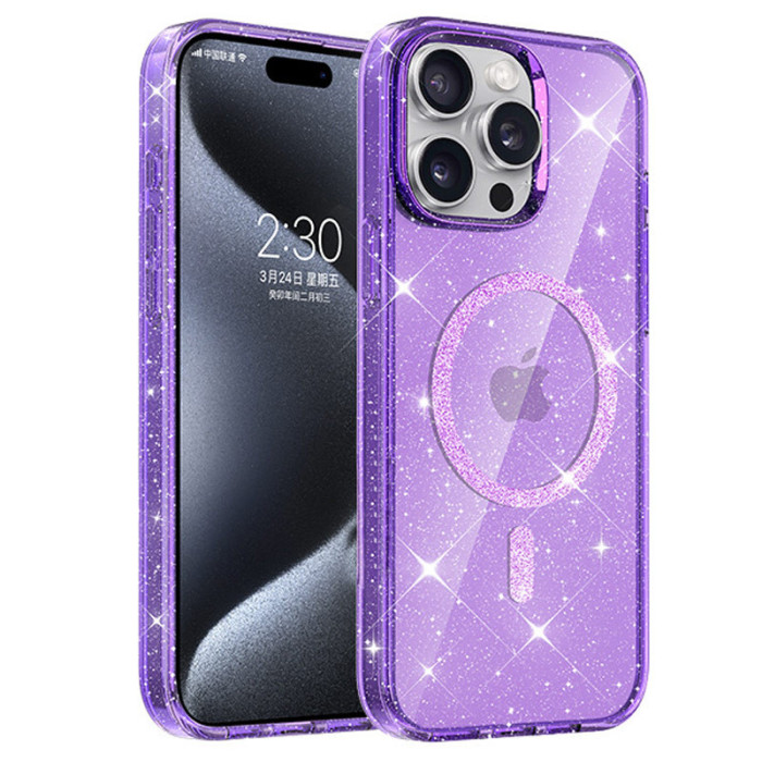 Чохол TPU Eclipse Sparkle (MagFit) для Apple iPhone 15 Pro  Purple