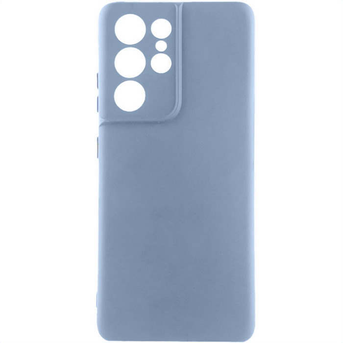 Чохол TPU GETMAN Liquid Silk Full Camera для Samsung Galaxy S22 Ultra Блакитний/Lilac Blue