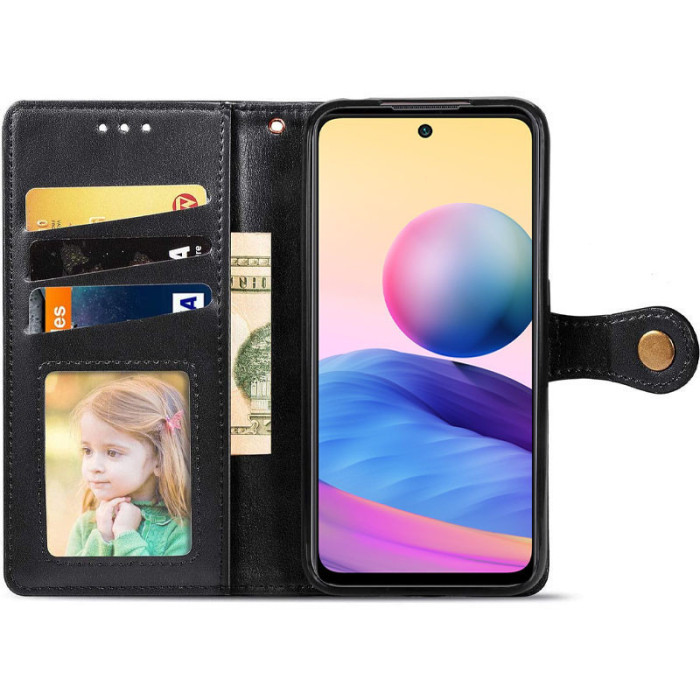 Шкіряний чохол-книжка GETMAN Gallant (PU) для Xiaomi Redmi Note 14 Pro 4G Чорний