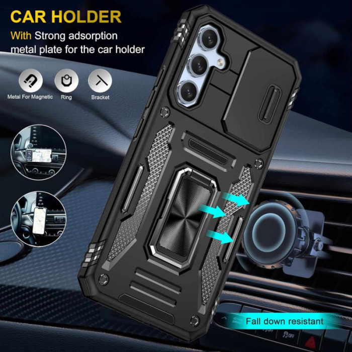 Ударостійкий чохол Camshield Army Ring для Samsung Galaxy S23 Чорний/Black