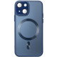 Чохол TPU+Glass Sapphire Midnight with MagSafe для Apple iPhone 15  Синій/Deep navy