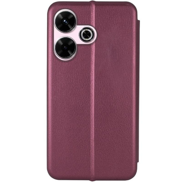 Шкіряний чохол-книжка Classy для Xiaomi Redmi 13 4G/Poco M6 4G Бордовий