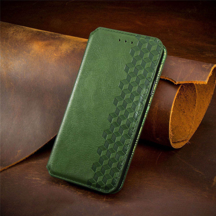 Шкіряний чохол-книжка GETMAN Cubic (PU) для Samsung Galaxy A06 Зелений