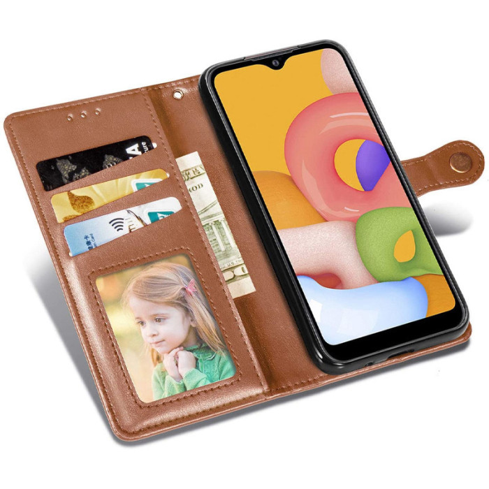 Шкіряний чохол-книжка GETMAN Gallant (PU) для Oppo A98 Коричневий