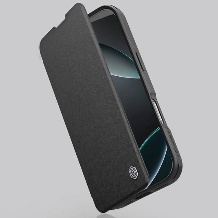 Шкіряний чохол-книжка Nillkin Qin Prop Plain Camshield для Apple iPhone 16 Pro Max (6.9') Classic Black