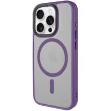 TPU+PC чохол Metal Buttons with MagSafe для Apple iPhone 15 Pro Max Темно-фіолетовий/Dark Purple  (ITS-L-00000065612_3)
