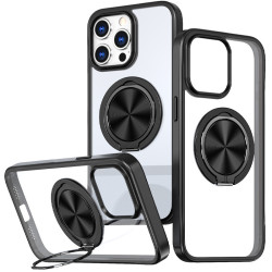 TPU+PC чохол Metal Ring with MagSafe для Apple iPhone 15 Pro  Чорний  (ITS-L-00000073476_5)