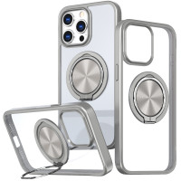 TPU+PC чохол Metal Ring with MagSafe для Apple iPhone 15 Pro  Сірий  (ITS-L-00000073476_2)