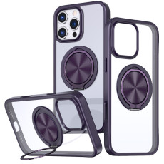 TPU+PC чохол Metal Ring з Magnetic Fit для Apple iPhone 16 Pro Max (6.9') Темно-фіолетовий