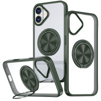 TPU+PC чохол Metal Ring with MagSafe для Apple iPhone 16  Зелений  (ITS-L-00000073478_1)