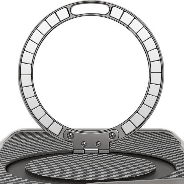 TPU+PC чохол Metal Buttons with MagSafe Carbon Ring для Apple iPhone 17 Pro Max (6.9') Сірий