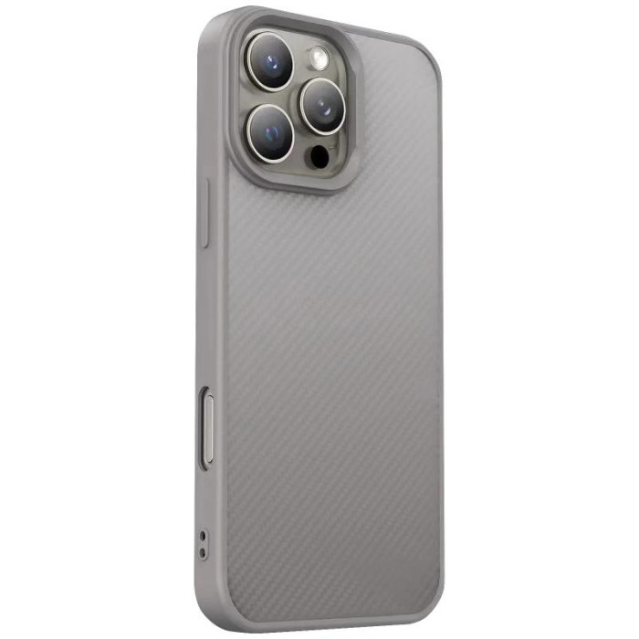 TPU чохол Carbon Protective with Magsafe для Apple iPhone 16 Pro (6.3') Grey
