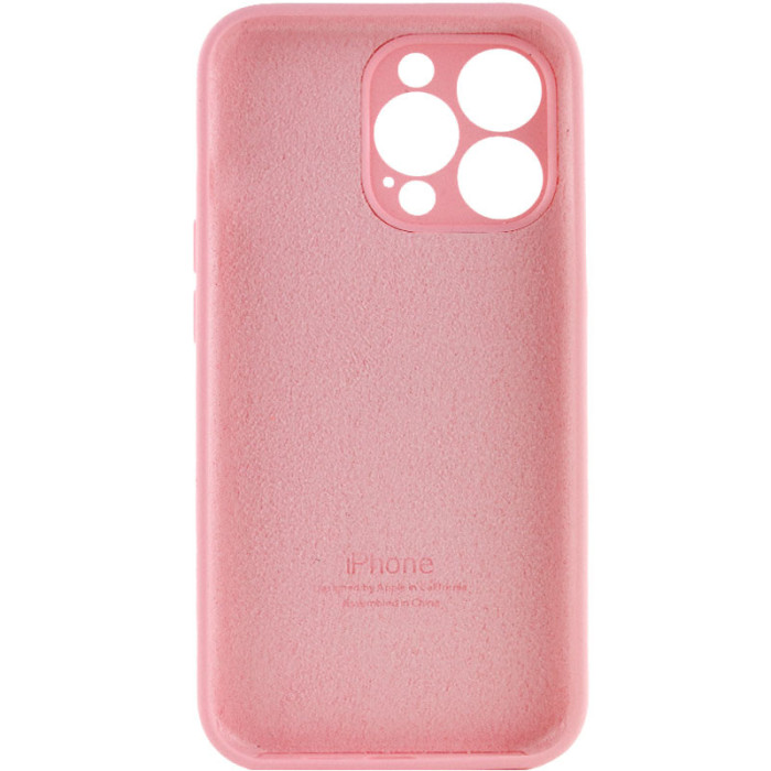 Чохол Silicone Case Full Camera Protective (AA) для Apple iPhone 13 Pro Max Рожевий/Light pink