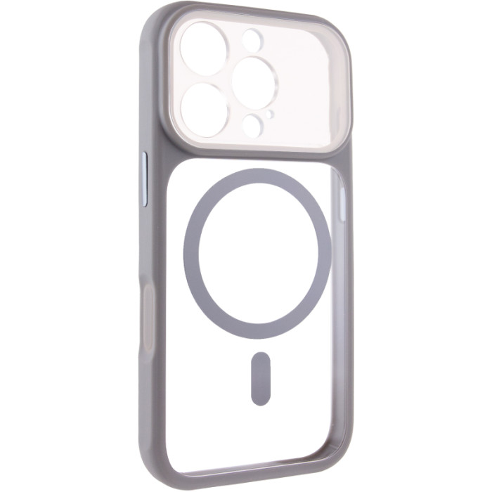 Чохол TPU+PC GETMAN Moon Clear з MagSafe для Apple iPhone 16 Pro (6.3') Grey