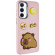 Чохол TPU Leather Toys для Samsung Galaxy S24 FE Capybara/Pink