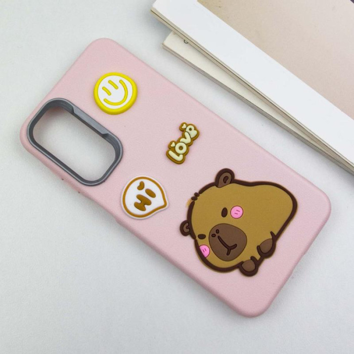 Чохол TPU Leather Toys для Samsung Galaxy S24 FE Capybara/Pink