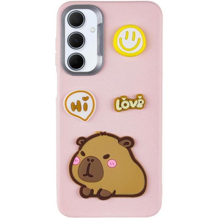 Чохол TPU Leather Toys для Samsung Galaxy S24 FE Capybara/Pink