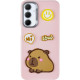 Чохол TPU Leather Toys для Samsung Galaxy S24 FE Capybara/Pink