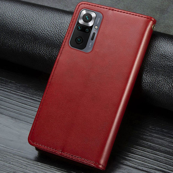 Шкіряний чохол-книжка GETMAN Gallant (PU) для Xiaomi Redmi Note 10 Pro/10 Pro Max Червоний