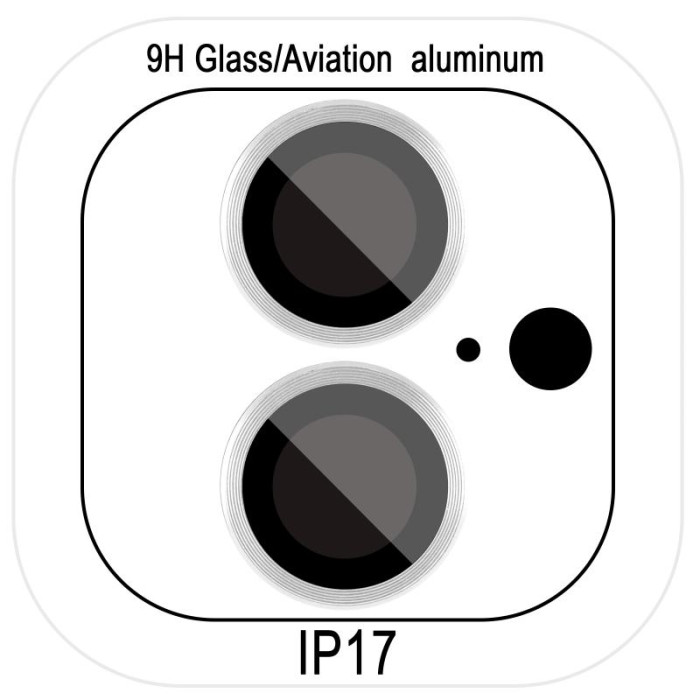 Захисне скло Metal Classic на камеру (у упак.) для Apple iPhone 17 (6.3') Срібний/Silver