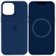 Чохол Silicone case (AAA) with Magsafe and Animation для Apple iPhone 15 Pro  Синій/Storm Blue
