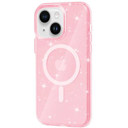 Чохол TPU Galaxy Sparkle (MagFit) для Apple iPhone 15 Plus Pink+Glitter  (ITS-L-00000066253_4)