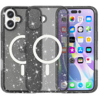 Чохол TPU Galaxy Sparkle (MagFit) для Apple iPhone 16  Black+Glitter  (ITS-L-00000073117_1)