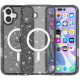 Чохол TPU Galaxy Sparkle (MagFit) для Apple iPhone 16  Black+Glitter