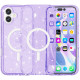 Чохол TPU Galaxy Sparkle (MagFit) для Apple iPhone 16  Purple+Glitter