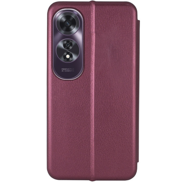 Шкіряний чохол-книжка Classy для Oppo A60 4G Бордовий