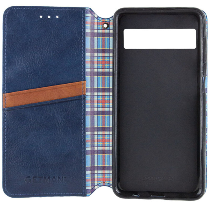 Шкіряний чохол-книжка GETMAN Cubic (PU) для Google Pixel 6a Синій  (ITS-L-00000066224_5)