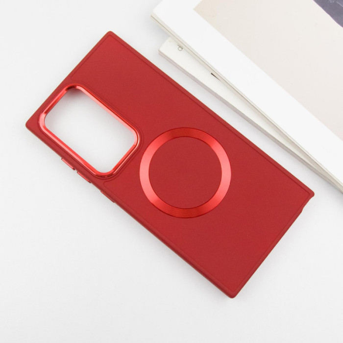 TPU чохол Bonbon Metal Style with MagSafe для Samsung Galaxy S24 Ultra Червоний/Red  (ITS-L-00000068647_6)
