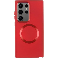 TPU чохол Bonbon Metal Style with MagSafe для Samsung Galaxy S24 Ultra Червоний/Red  (ITS-L-00000068647_6)