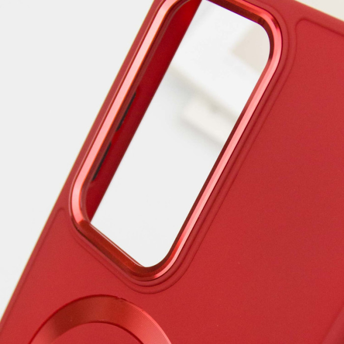 TPU чохол Bonbon Metal Style with MagSafe для Samsung Galaxy S24 Ultra Червоний/Red  (ITS-L-00000068647_6)