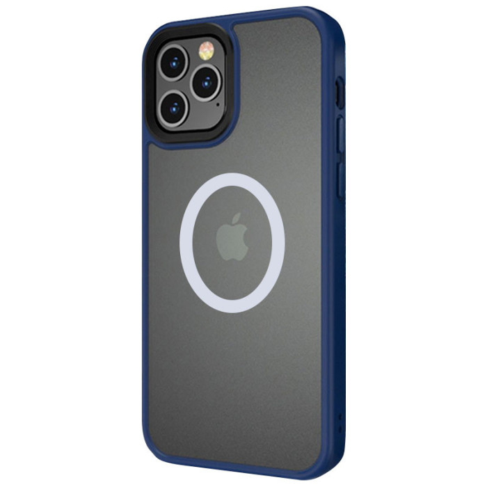 TPU+PC чохол Metal Buttons with MagSafe для Apple iPhone 13 Pro Max Синій/Navy Blue  (ITS-L-00000054126_1)