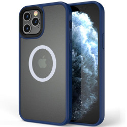 TPU+PC чохол Metal Buttons з Magnetic Fit для Apple iPhone 13 Pro Max Синій/Navy Blue