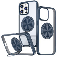 TPU+PC чохол Metal Ring with MagSafe для Apple iPhone 15 Pro  Синій  (ITS-L-00000073476_3)