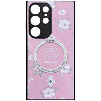 TPU+PC чохол Secret Garden з Magnetic Fit для Samsung Galaxy S24 Ultra Pink