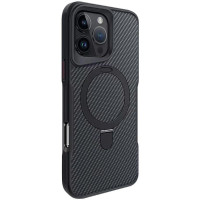 TPU+PC чохол Metal Buttons with MagSafe Carbon Ring для Apple iPhone 16 Pro Max (6.9') Чорний  (ITS-L-00000073489_2)