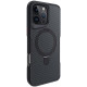 TPU+PC чохол Metal Buttons with MagSafe Carbon Ring для Apple iPhone 16 Pro Max (6.9') Чорний
